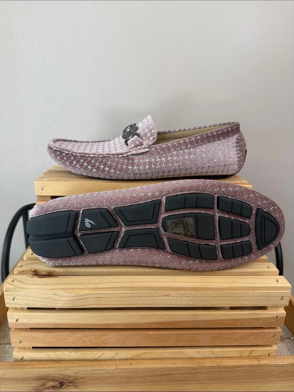 Royal Shoes Pink Diamonds Formal Loafers 10